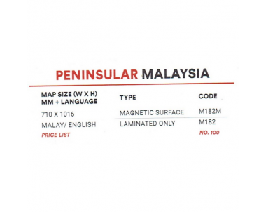 MAP BOARD PENINSULAR MALAYSIA M182(710X1016MM)