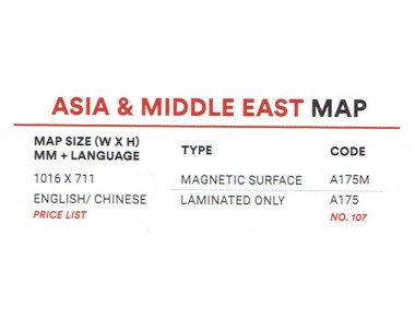Asia & Middle East Map A175M (1016*711MM)