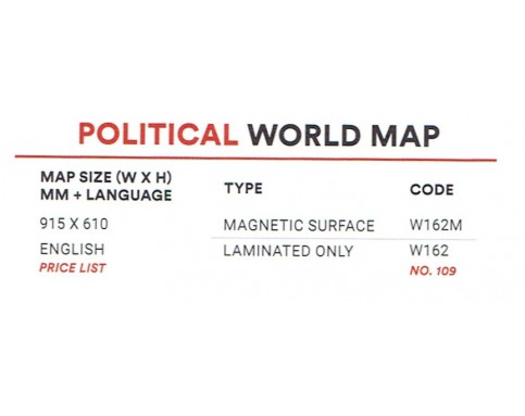 Political World Map W162M (915*610MM)