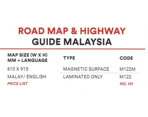 ROAD MAP&HIGWAY GUIDE MALAYSIA M122 (610X915MM)