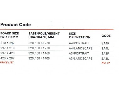 Stainless Steel Sign Board SA3L (320/50/400MM)