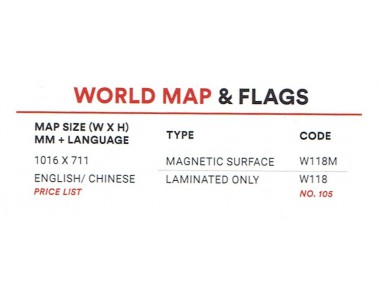 World Map & Flag W118M (1016*711MM)