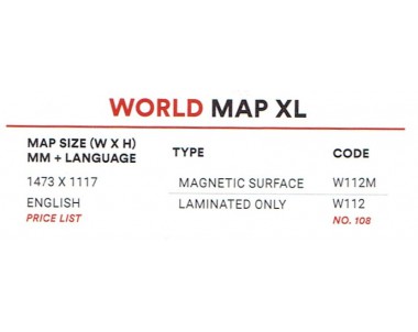 World Map XL W112M (1473*1117MM)
