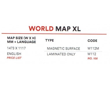 World Map XL W112 (1473*1117MM)