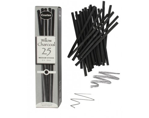 Willow charcoal stick medium 25's