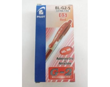 PILOT G-2 RETRACTABLE GEL PEN 0.5MM RED (12 Pieces)