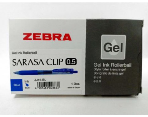 ZEBRA SARASA CLIP GEL INK ROLLERBALL PEN BLUE 0.5mm (12Pieces)