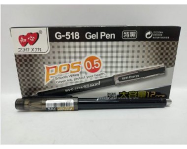 ZHIXIN POS GEL PEN  BLACK 0.5mm(12pieces)